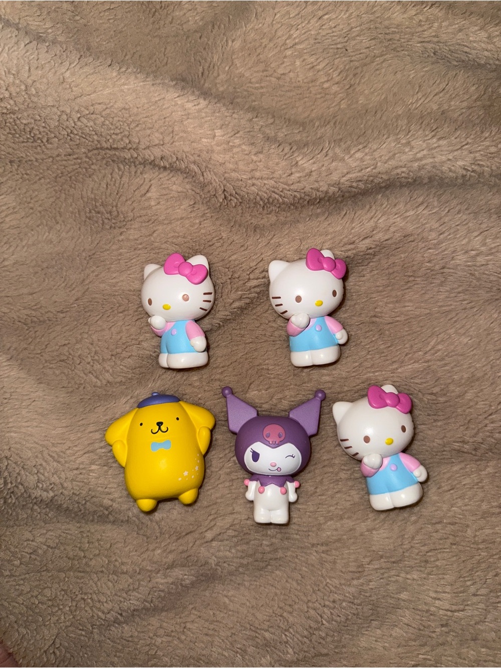 Sanrio Mini Character Figures Set - Pink, Blue, Yellow, Purple
